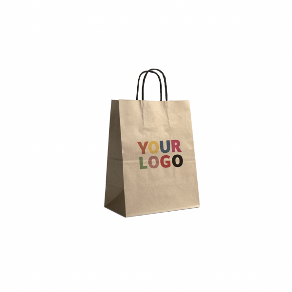 Kraft bag M black handles – Eco-friendly, customizable & ready to ship!