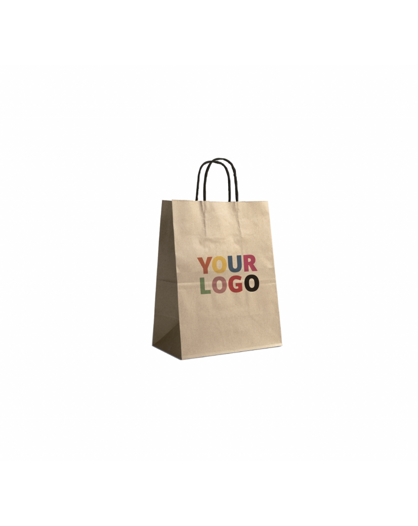 Kraft bag M black handles – Eco-friendly, customizable & ready to ship!