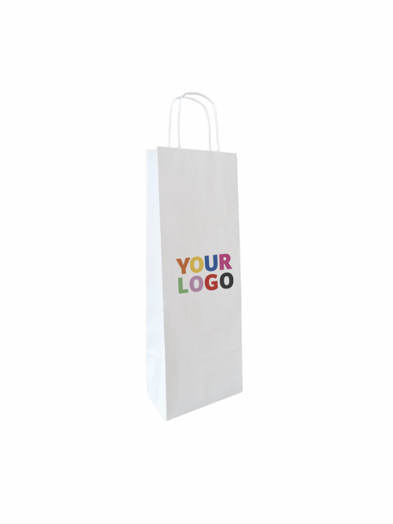 TAS MET GEDRAAID HANDVAT - WIT 1 FLES (14x8x39cm)