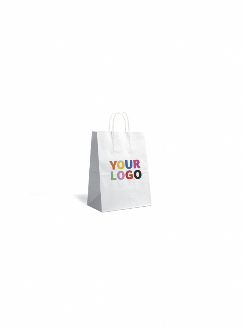 Taschen mit gedrehten Griffen – Weiß XS (14x8x21cm)