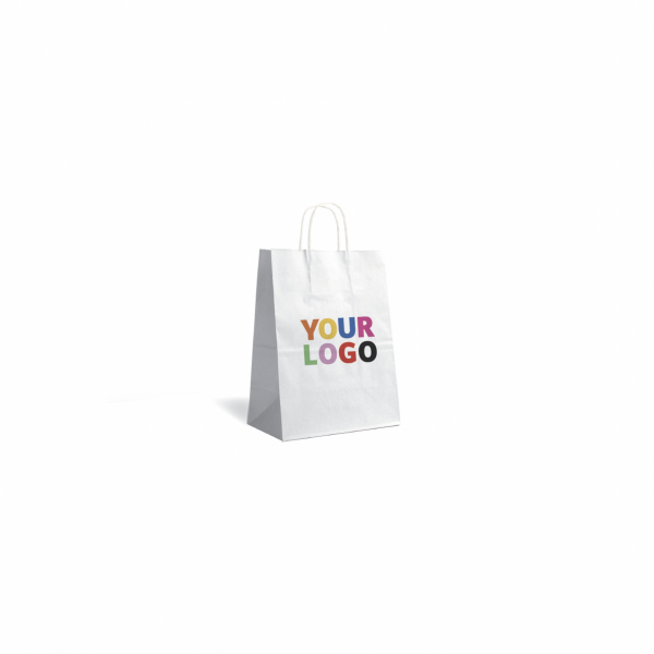 TAS MET GEDRAAID HANDVAT - WIT S (18x8x22,5cm)