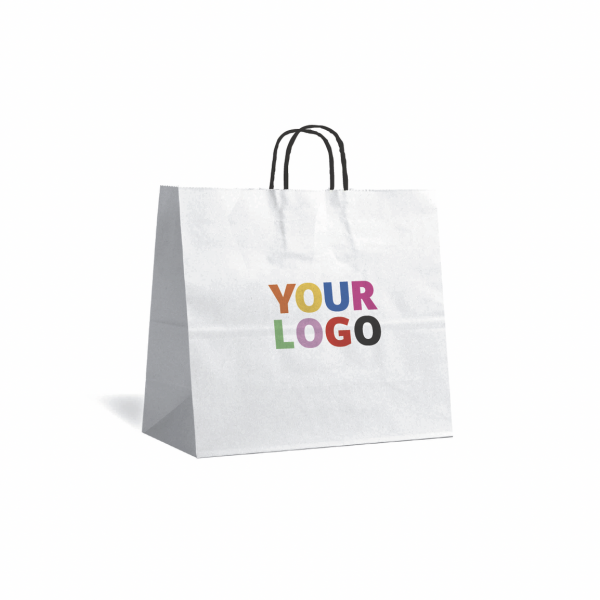 Black twisted handle bags - White M SQUARE (30,5x17x34cm)