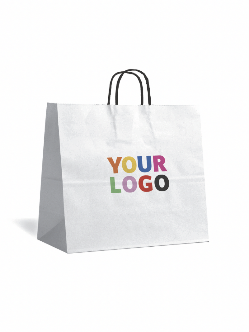 Black twisted handle bags - White M SQUARE (30,5x17x34cm)