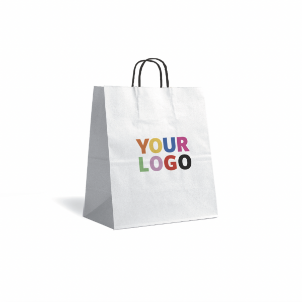 BAG WITH BLACK HANDLES – WHITE L VERTICAL (32x12x41 cm)