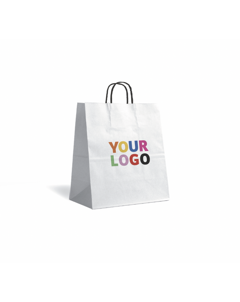 BAG WITH BLACK HANDLES – WHITE L VERTICAL (32x12x41 cm)