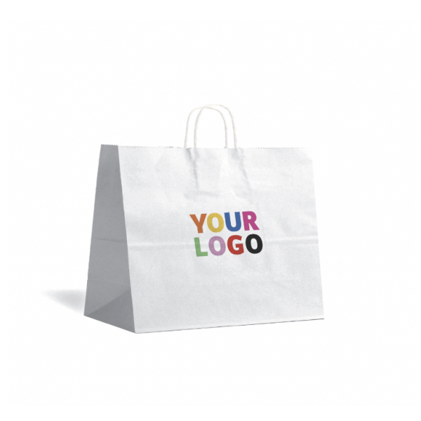 Sac Kraft Blanc L Horizontal – Large, Pratique Et Personnalisable