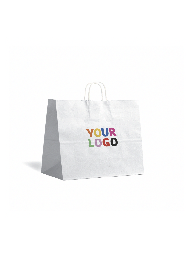 White kraft bag L Horizontal – Large, Practical & Customizable
