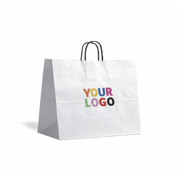 White Kraft Bag L Horizontal – Clean, Practical & Customizable