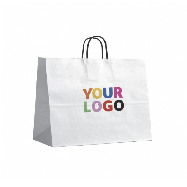 Black twisted handle bags - White XL (50x18x39cm)