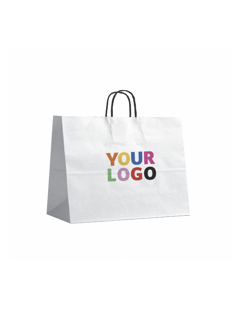 Black twisted handle bags - White XL (50x18x39cm)