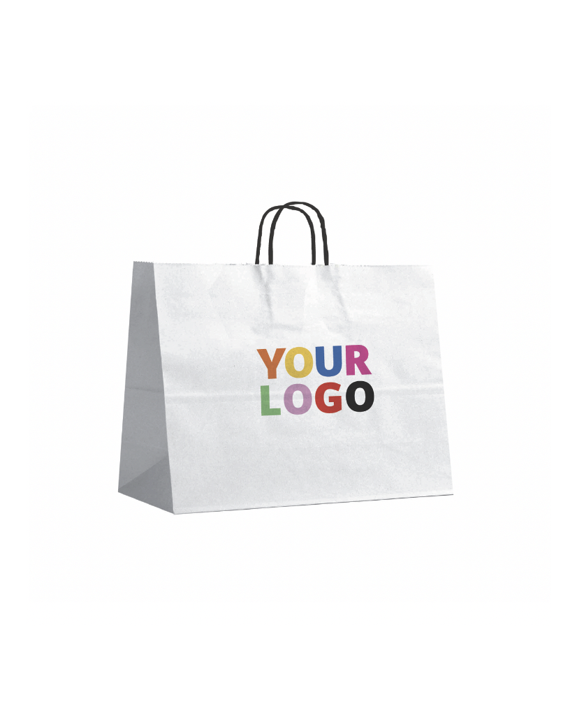 Black twisted handle bags - White XL (50x18x39cm)