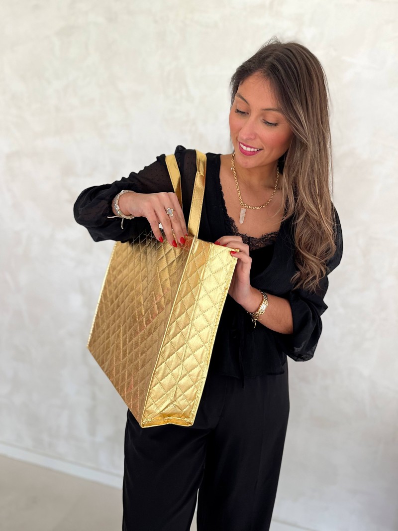 OSLO BAG - GOLD - (41x12x35 cm)