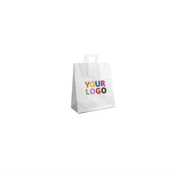 Flat Handle Bags – White S (18x8x22cm)