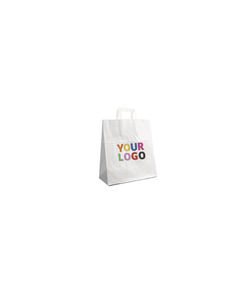 Chronopack Sacs poignées plates papier blanc S