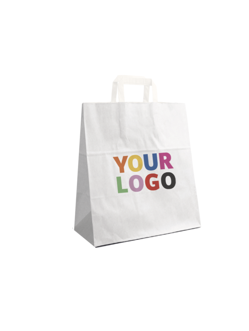 Flat handle bag - White M (26x12x35 cm)