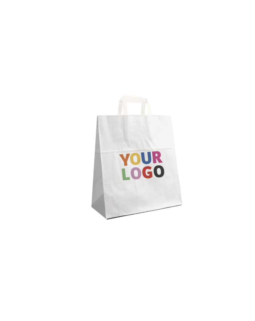 Flat handle bag - White M (26x12x35 cm)