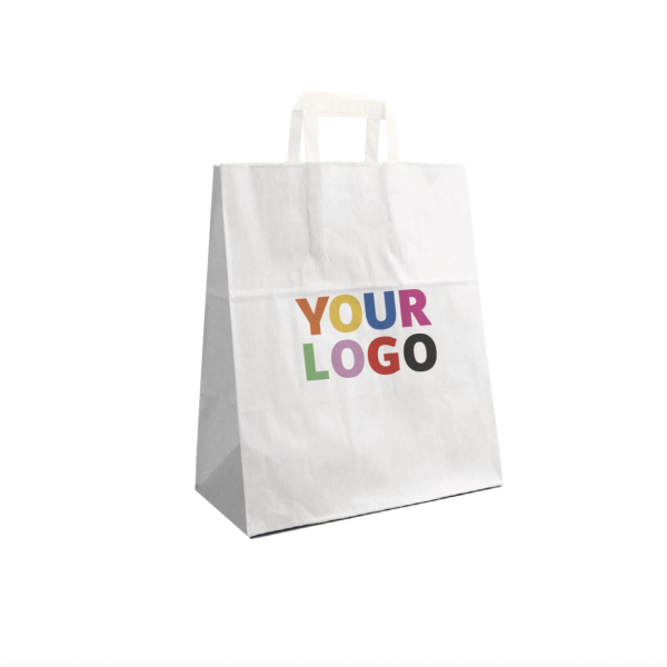 Flat Handle Bags – White L (32x16x44cm)