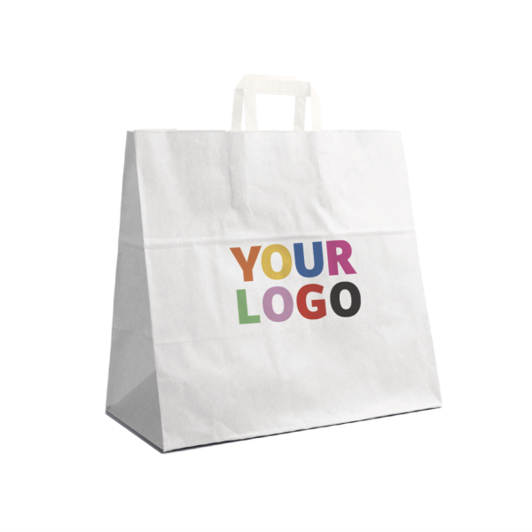 Flat Handle Bags – White XL (44x15x49.5cm)