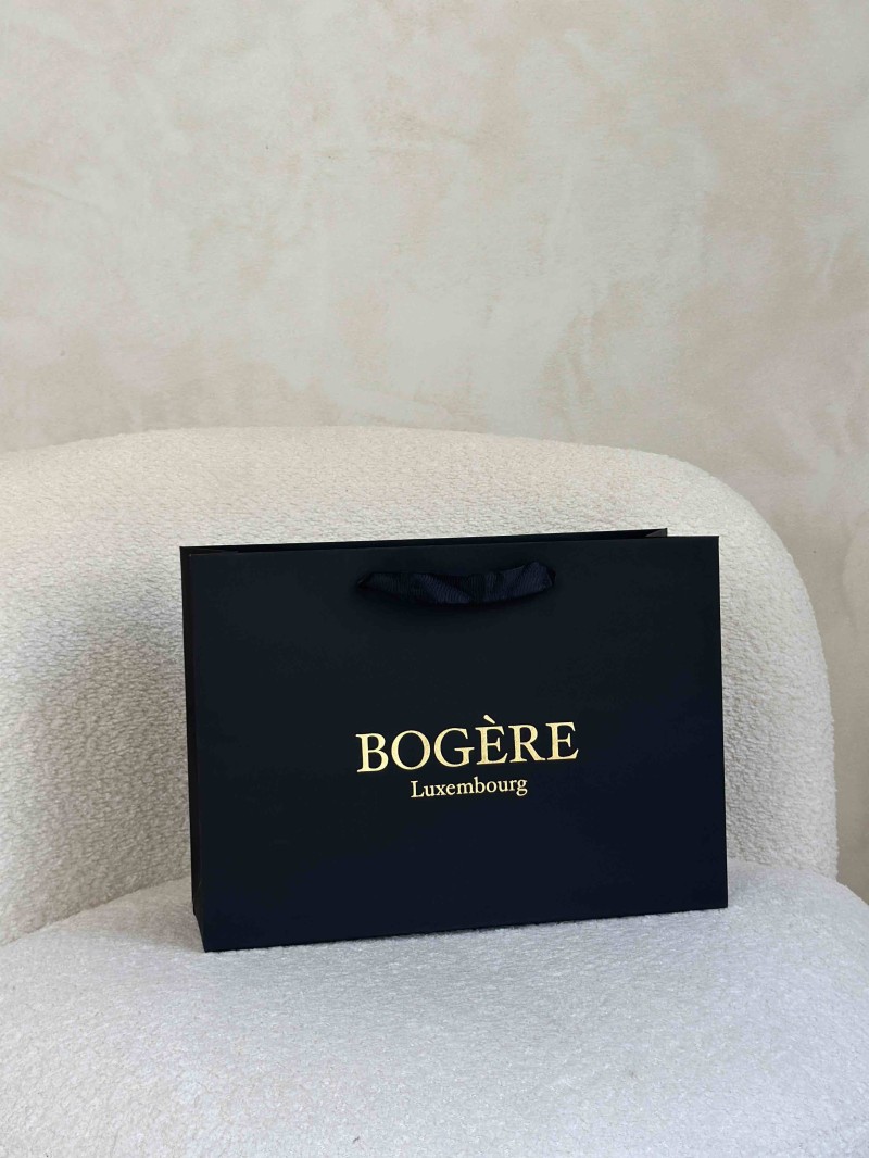 Luxe zwarte papieren tas - Handvat Zwart Lint - M (35x12x25 cm)