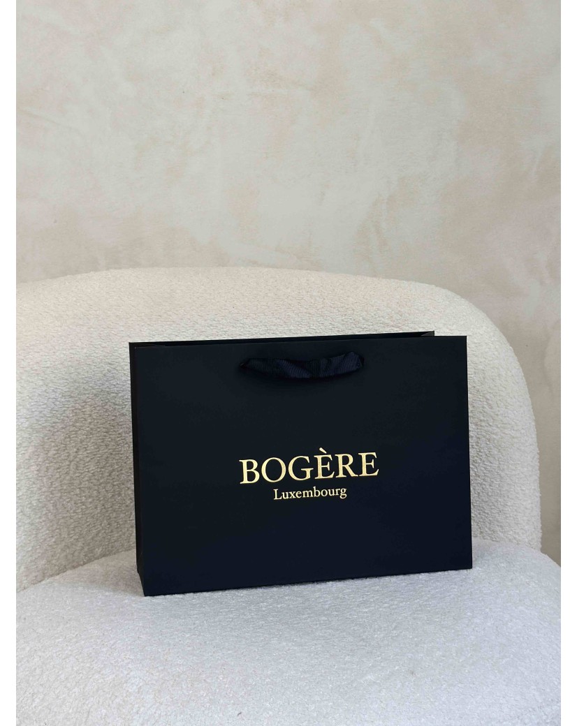 Luxe zwarte papieren tas - Handvat Zwart Lint - M (35x12x25 cm)