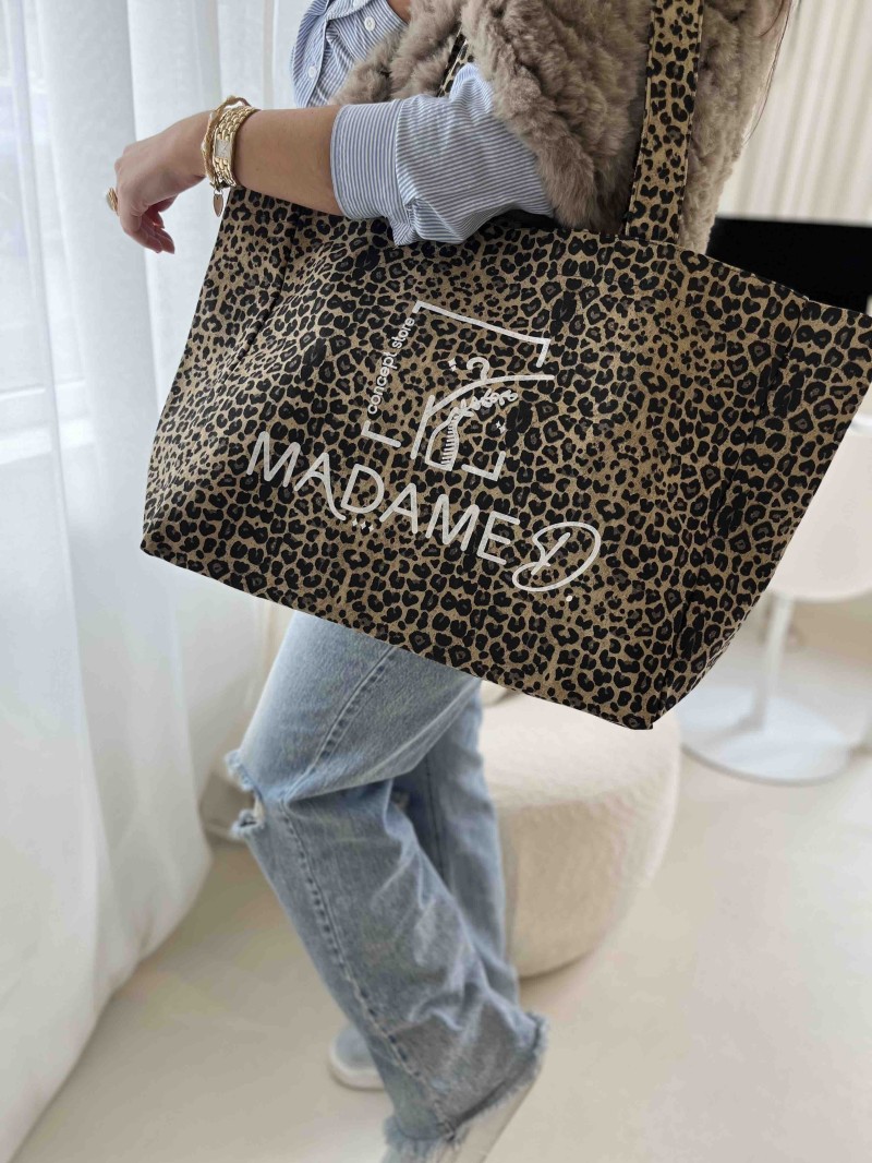SAC NANCY - LÉOPARD DARK 🖤 (43x15x36 cm)