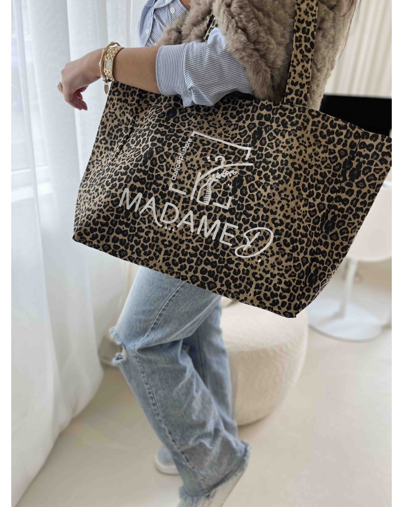 SAC NANCY - LÉOPARD DARK 🖤 (43x15x36 cm)