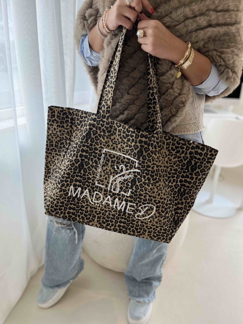 SAC NANCY - LÉOPARD DARK 🖤 (43x15x36 cm)