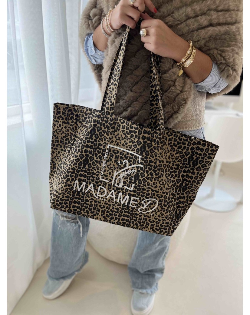 SAC NANCY - LÉOPARD DARK 🖤 (43x15x36 cm)