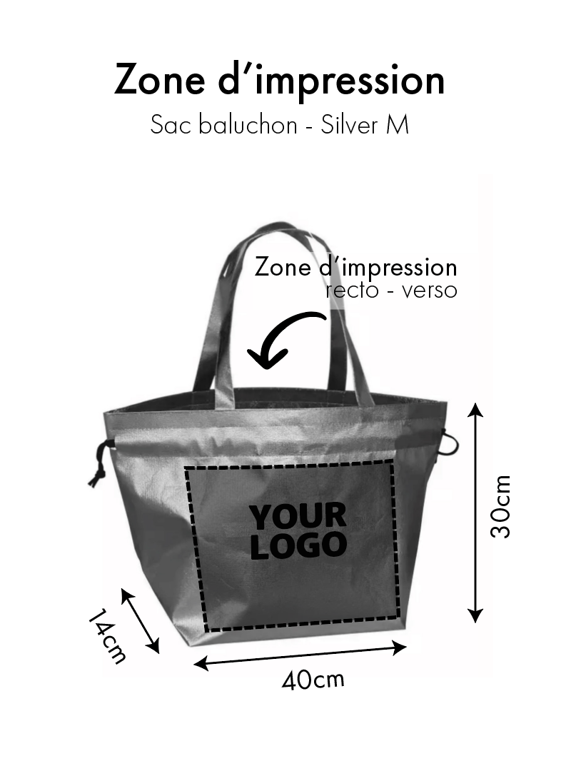 TASCHE NICE SILBER – M (40x14x30 cm)