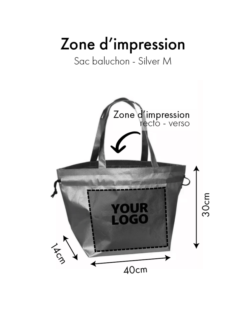 TASCHE NICE SILBER – M (40x14x30 cm)