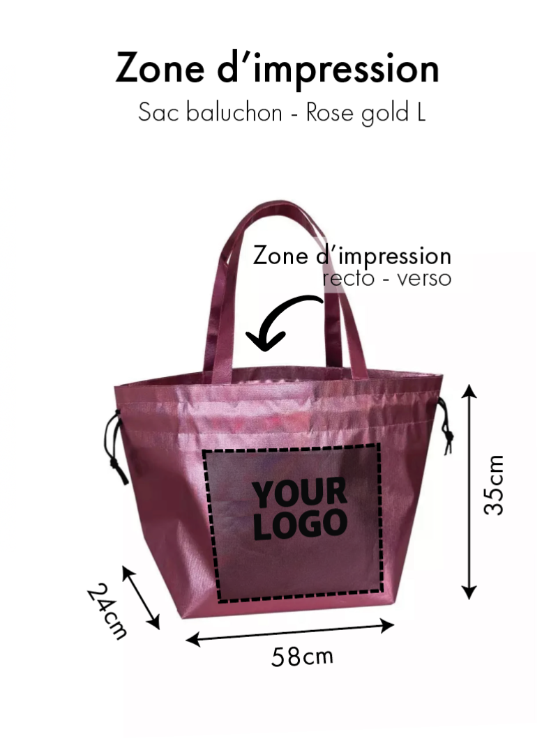 BOLSA NICE ROSA ORO L (58x24x35cm)