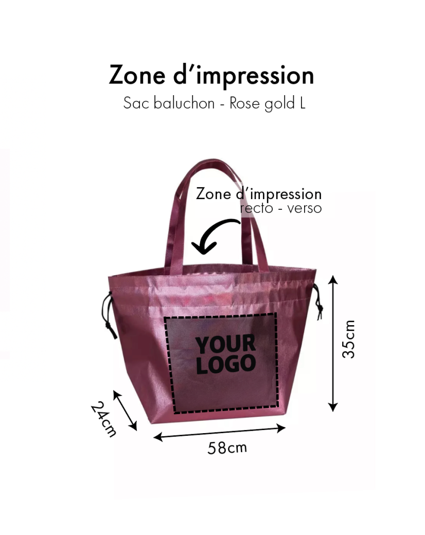 BOLSA NICE ROSA ORO L (58x24x35cm)