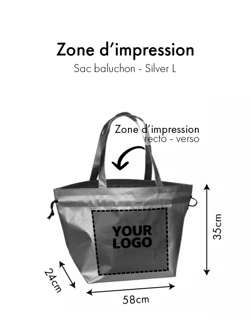 BOLSA NICE PLATEADO – L (58x24x35 cm)