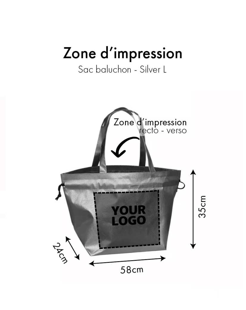 BOLSA NICE PLATEADO – L (58x24x35 cm)