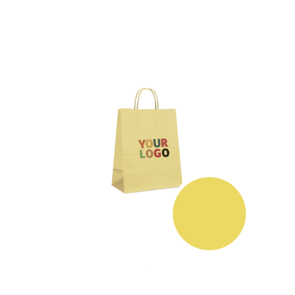 Sacs papier - Jaune S (18x8x22cm)