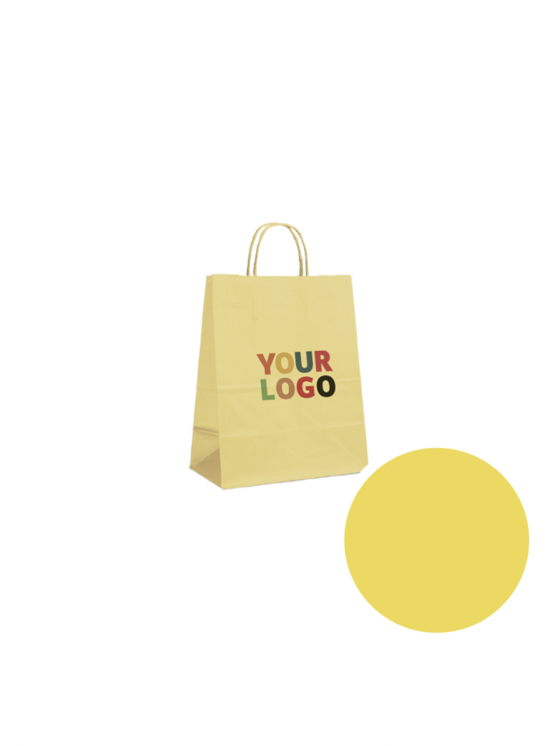 Sacs papier - Jaune S (18x8x22cm)