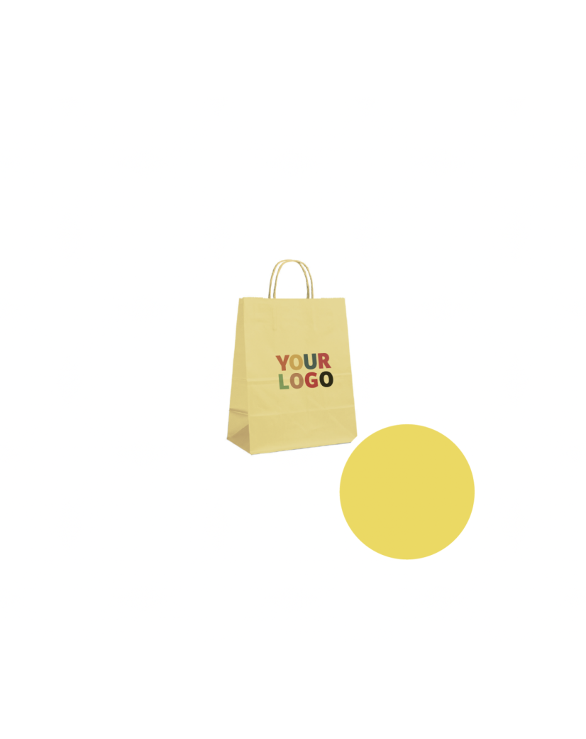 Sacs papier - Jaune S (18x8x22cm)