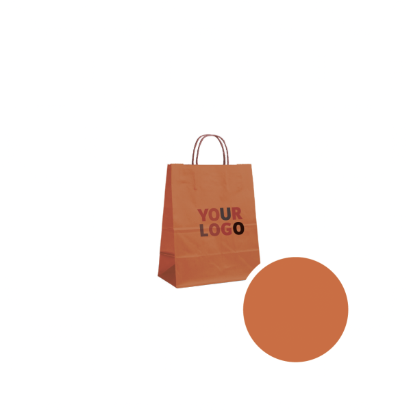 Sacs papier - Orange S (18x8x22cm)