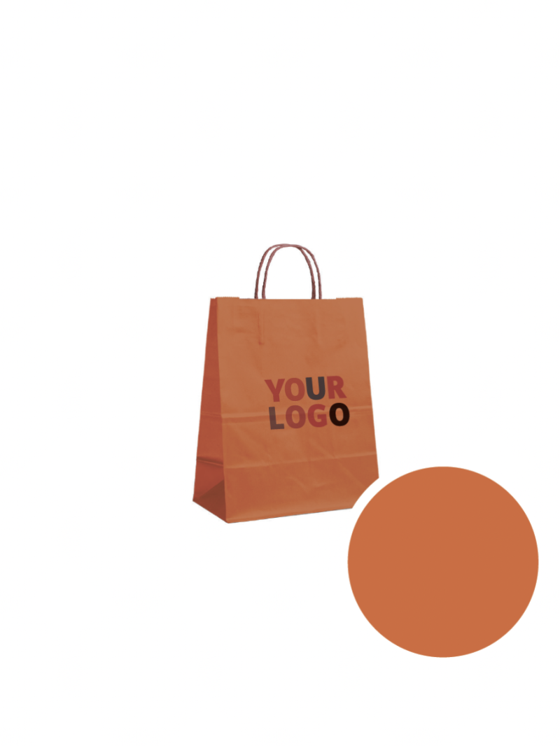 Sacs papier - Orange S (18x8x22cm)