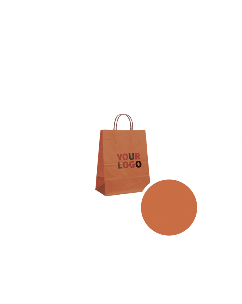 Sacs papier - Orange S (18x8x22cm)