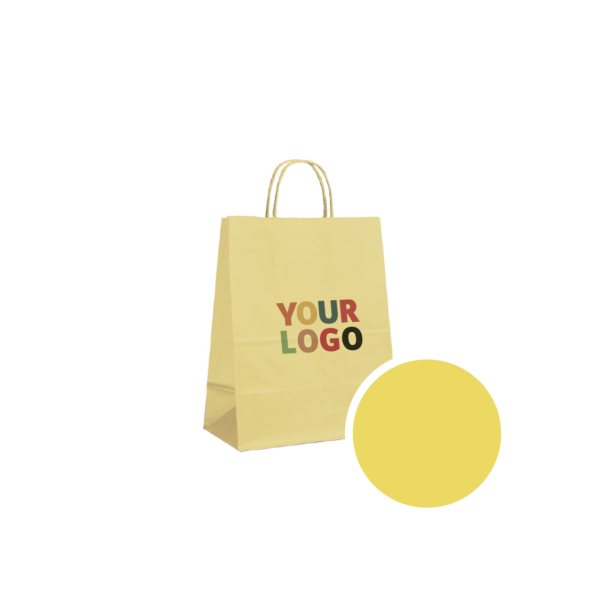 SAC PAPIER JAUNE M (22x10x31cm)