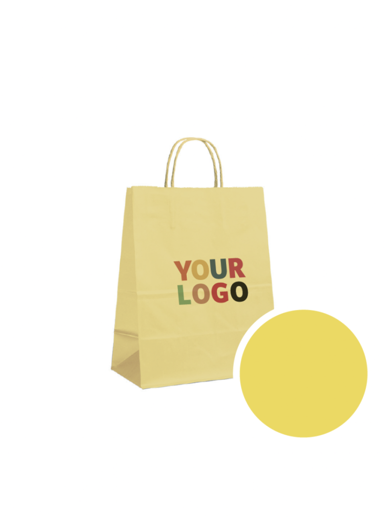 SAC PAPIER JAUNE M (22x10x31cm)