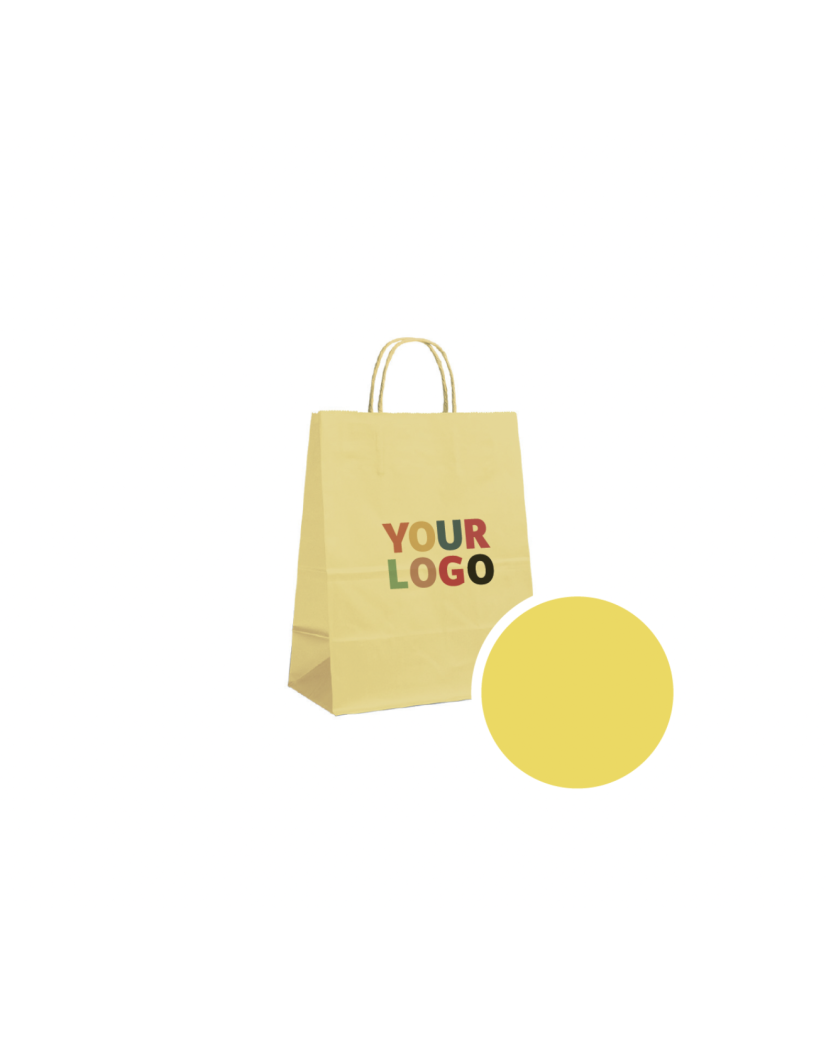 SAC PAPIER JAUNE M (22x10x31cm)