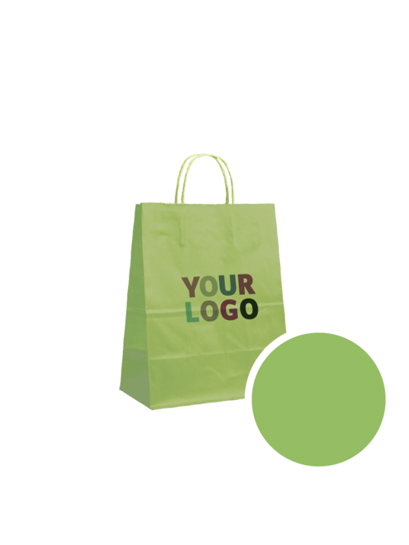 SAC PAPIER VERT M (22x10x31cm)