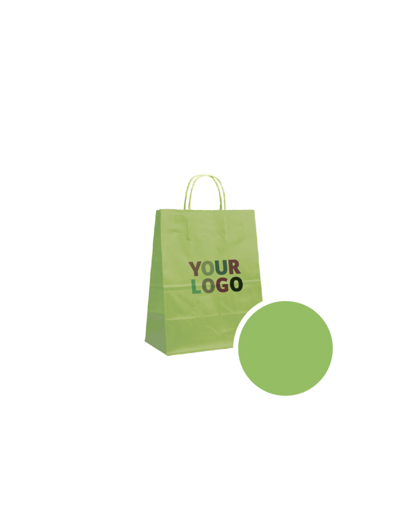 SAC PAPIER VERT M (22x10x31cm)