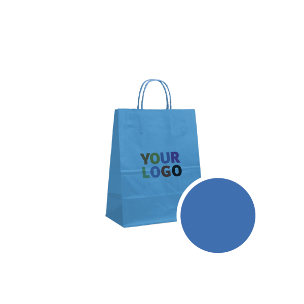 SAC PAPIER BLEU M (22x10x31cm)