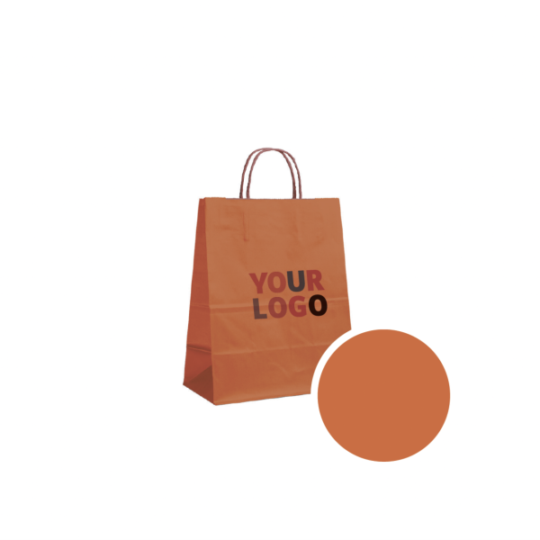 SAC PAPIER ORANGE M (22x10x31cm)
