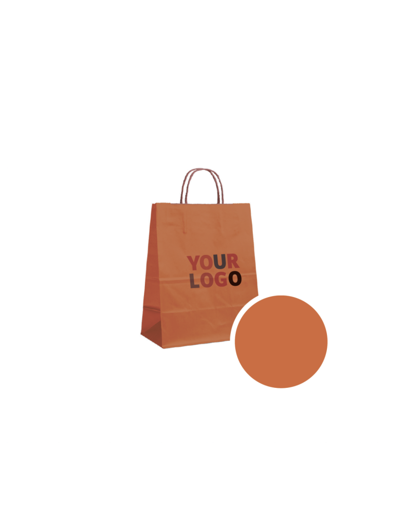 SAC PAPIER ORANGE M (22x10x31cm)