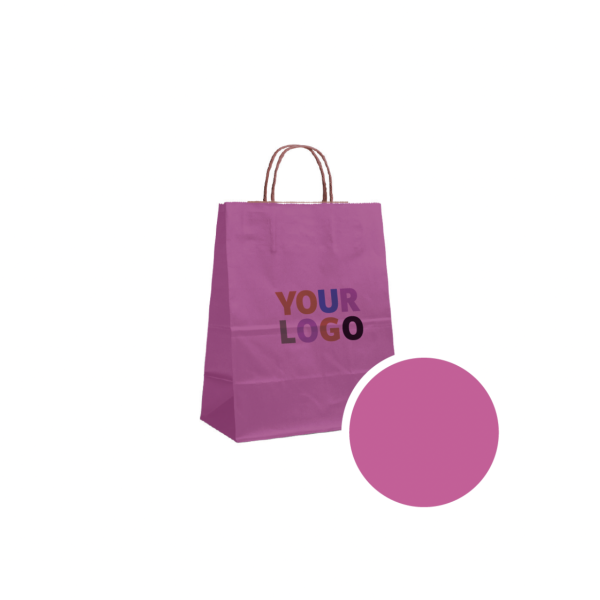 SAC PAPIER ROSE M (22x10x31cm)