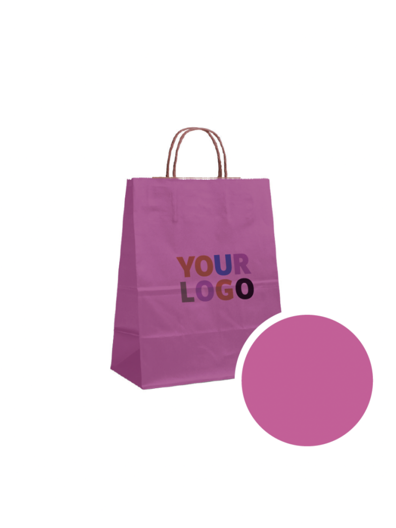 SAC PAPIER ROSE M (22x10x31cm)